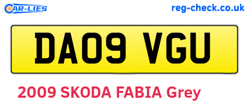 DA09VGU are the vehicle registration plates.