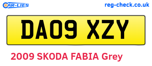 DA09XZY are the vehicle registration plates.