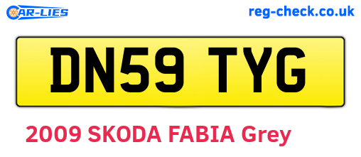 DN59TYG are the vehicle registration plates.