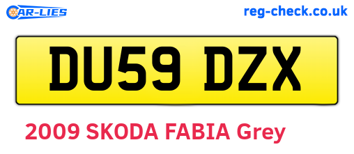 DU59DZX are the vehicle registration plates.