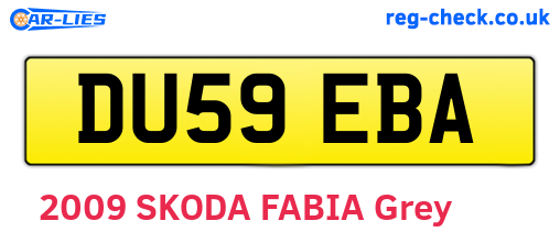 DU59EBA are the vehicle registration plates.
