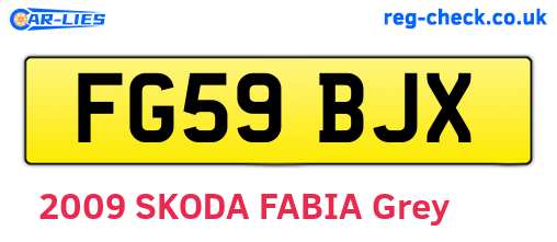 FG59BJX are the vehicle registration plates.