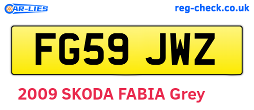 FG59JWZ are the vehicle registration plates.