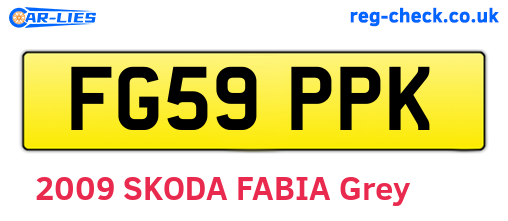 FG59PPK are the vehicle registration plates.