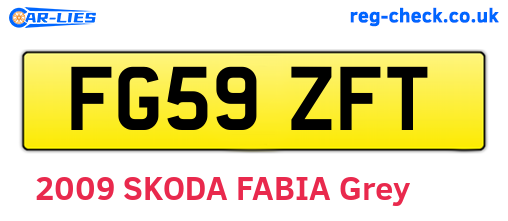 FG59ZFT are the vehicle registration plates.
