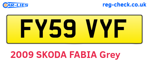 FY59VYF are the vehicle registration plates.
