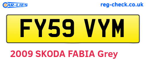 FY59VYM are the vehicle registration plates.