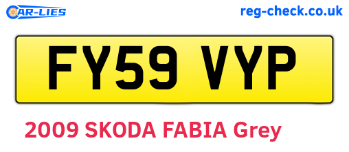 FY59VYP are the vehicle registration plates.