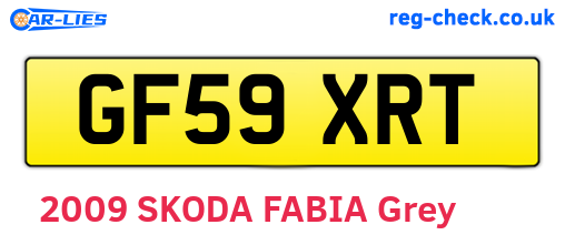 GF59XRT are the vehicle registration plates.