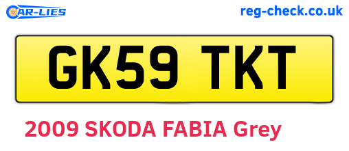 GK59TKT are the vehicle registration plates.