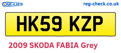 HK59KZP are the vehicle registration plates.
