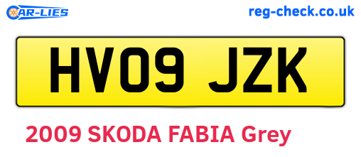 HV09JZK are the vehicle registration plates.