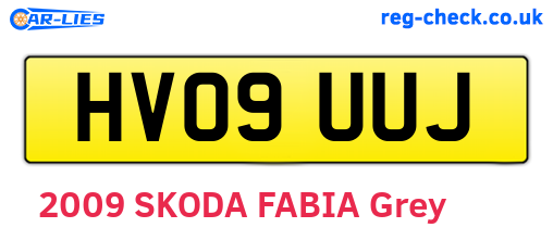 HV09UUJ are the vehicle registration plates.