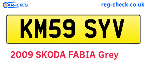 KM59SYV are the vehicle registration plates.