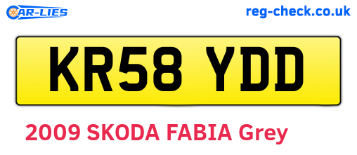 KR58YDD are the vehicle registration plates.