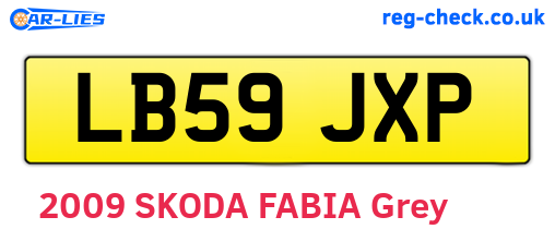 LB59JXP are the vehicle registration plates.