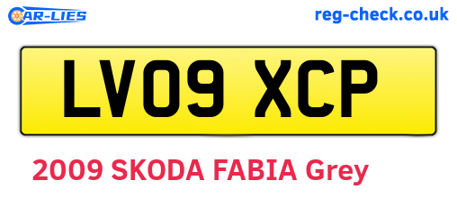 LV09XCP are the vehicle registration plates.
