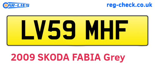 LV59MHF are the vehicle registration plates.