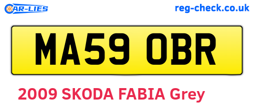 MA59OBR are the vehicle registration plates.