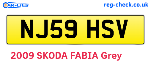 NJ59HSV are the vehicle registration plates.