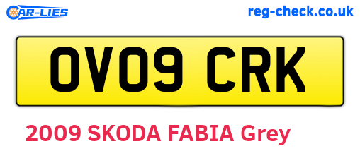 OV09CRK are the vehicle registration plates.