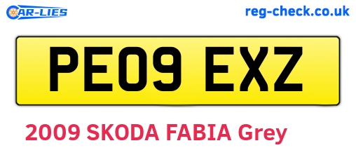 PE09EXZ are the vehicle registration plates.