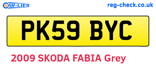 PK59BYC are the vehicle registration plates.
