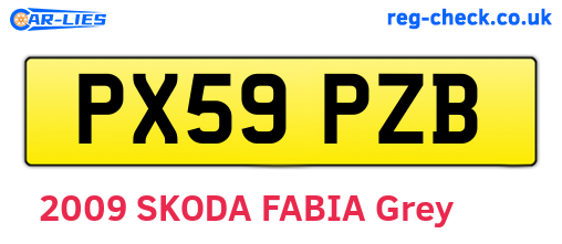 PX59PZB are the vehicle registration plates.