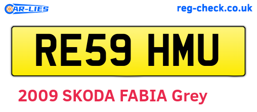 RE59HMU are the vehicle registration plates.
