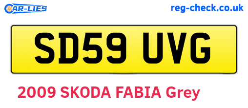 SD59UVG are the vehicle registration plates.