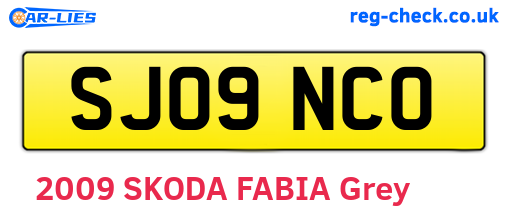 SJ09NCO are the vehicle registration plates.