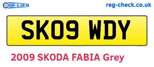 SK09WDY are the vehicle registration plates.