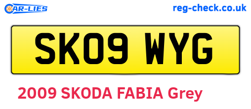 SK09WYG are the vehicle registration plates.