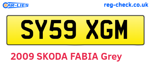 SY59XGM are the vehicle registration plates.