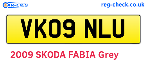 VK09NLU are the vehicle registration plates.