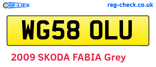 WG58OLU are the vehicle registration plates.