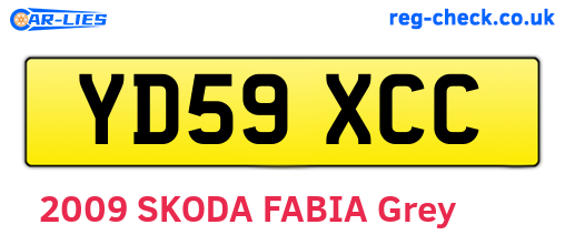 YD59XCC are the vehicle registration plates.