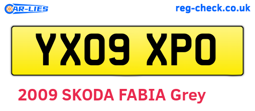 YX09XPO are the vehicle registration plates.