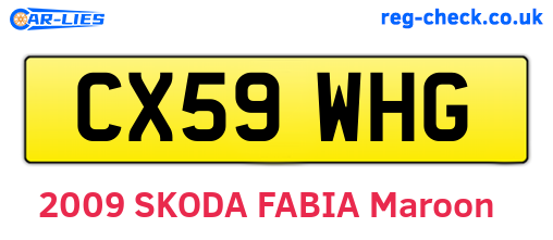 CX59WHG are the vehicle registration plates.