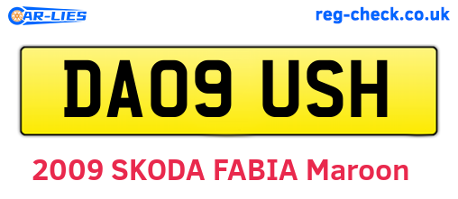 DA09USH are the vehicle registration plates.