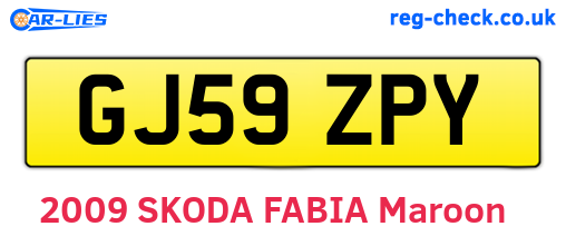 GJ59ZPY are the vehicle registration plates.