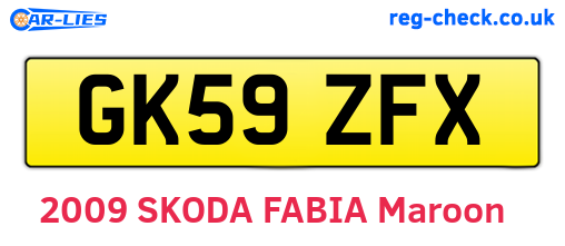 GK59ZFX are the vehicle registration plates.