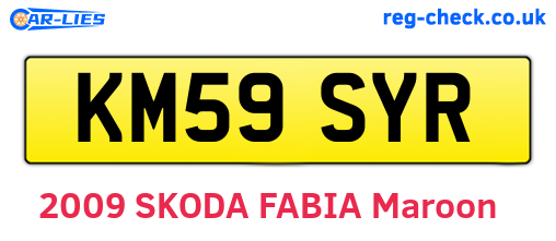 KM59SYR are the vehicle registration plates.