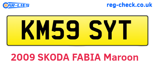KM59SYT are the vehicle registration plates.