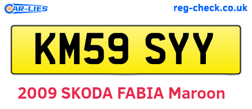 KM59SYY are the vehicle registration plates.
