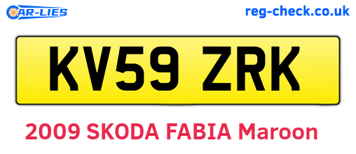 KV59ZRK are the vehicle registration plates.