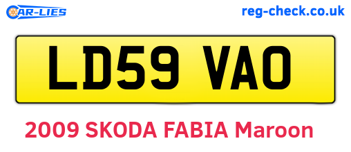 LD59VAO are the vehicle registration plates.