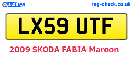 LX59UTF are the vehicle registration plates.
