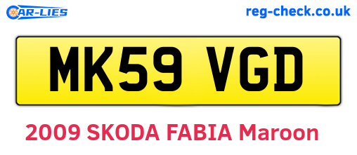 MK59VGD are the vehicle registration plates.