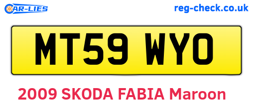 MT59WYO are the vehicle registration plates.